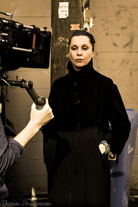 Sarah Jane Redmond on set in True Love Waits. (C)2013 Habana Productions.