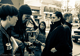 Sarah Jane Redmond on set in True Love Waits. (C)2013 Habana Productions.