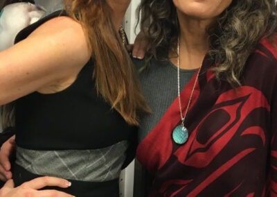 Taking time out for a fun photo, actors Sarah-Jane Redmond and Rena Owen on the set of Siren.