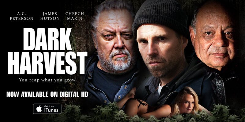 Promotional image for Dark Harvest starring A.C. Peterson, James Hutson, Cheech Marin.