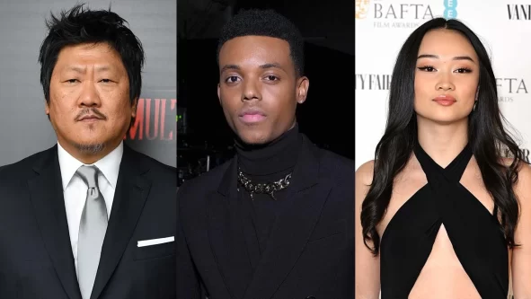 Bad Genius cast Benedict Wong, Jabari Banks and Callina Liang (Credit: Noam Galai/Getty Images; Bennett Raglin/Getty Images; Gareth Cattermole/Getty Images)