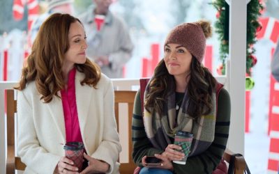Sarah-Jane Redmond with Taylor Cole in a scene from Hallmark's A Reason For The Season - (image Hallmark Mystery 2024).